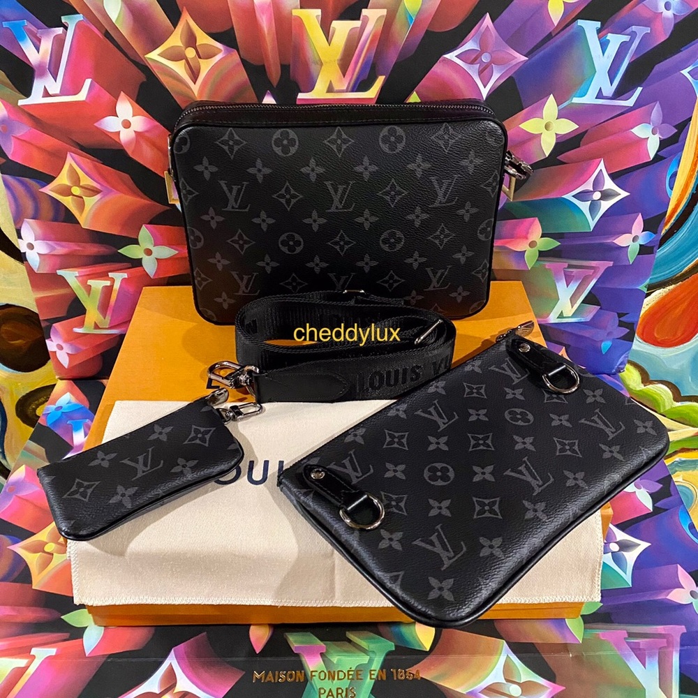 😎🆒😍Authentic Brand New Louis Vuitton Trio Messenger Bag Complete Set